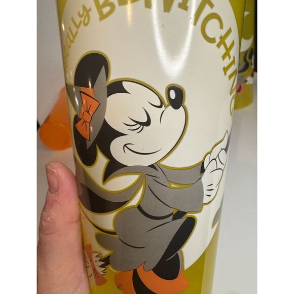 Disney Zak Halloween Cups Glow in Dark Set 4 Mickey Minnie 2 Lids Straws 2022 - Picture 3 of 14